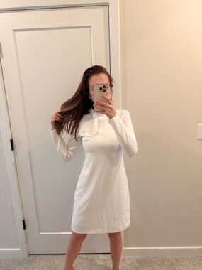 Calvin Klein White Long-Sleeve Dress